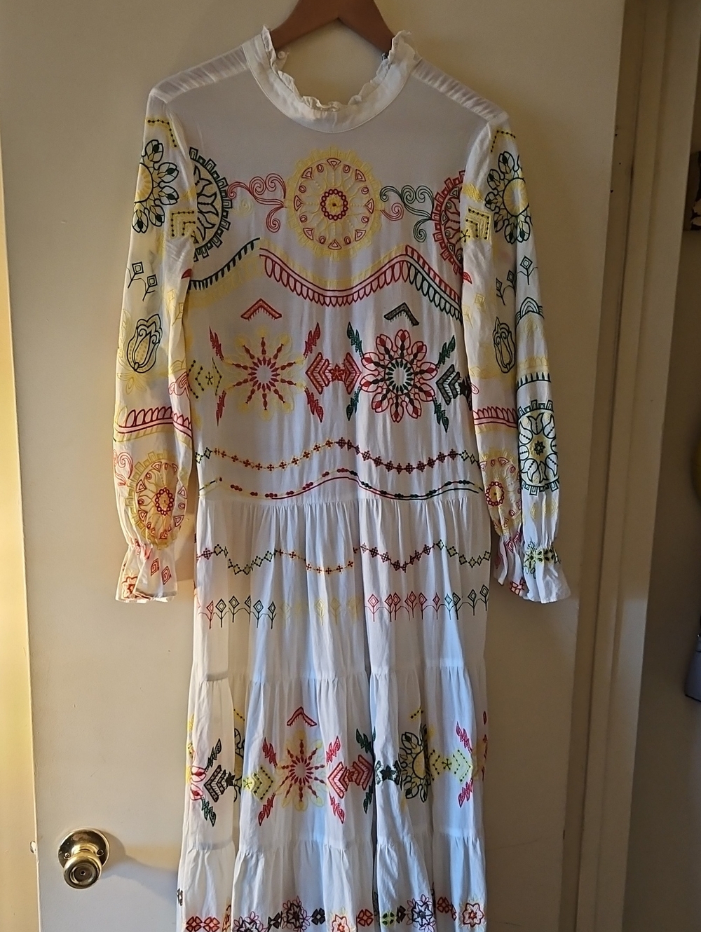 ZARA Special Collection Cotton Embroidered Prairiecore Dress